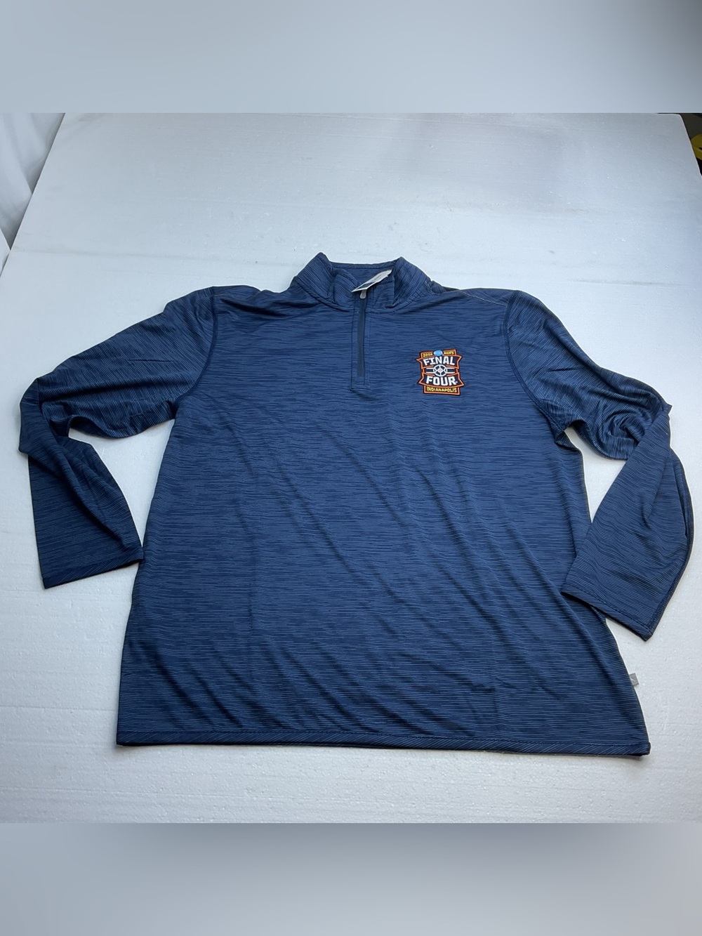 Tommy Bahama Navy Blue Quarter-Zip Pullover with 2026 Final Four Patch